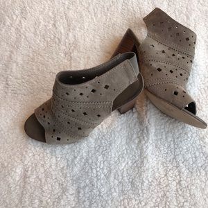 Grey chunky heels